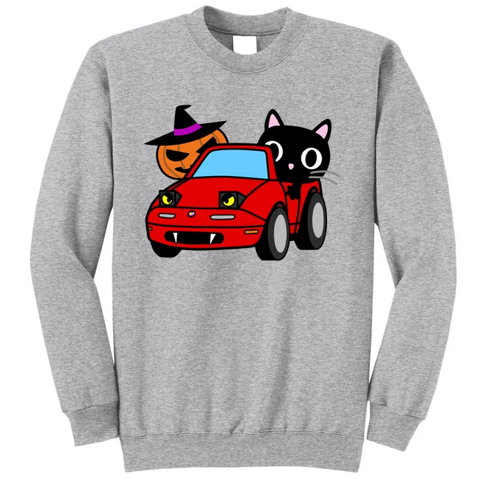 Pumpkin Cat Car For Kids Halloween Tall Sweatshirt