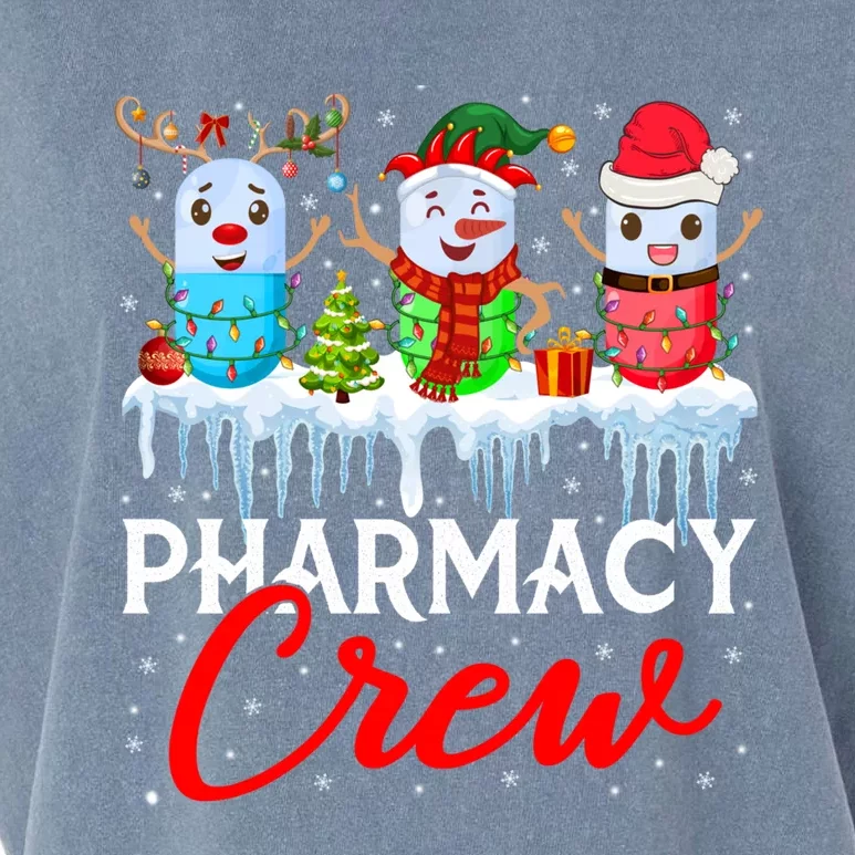 Pharmacy Crew Cute Xmas Lights Santa Reindeer Elf Pharmacist Gift Garment-Dyed Women's Muscle Tee