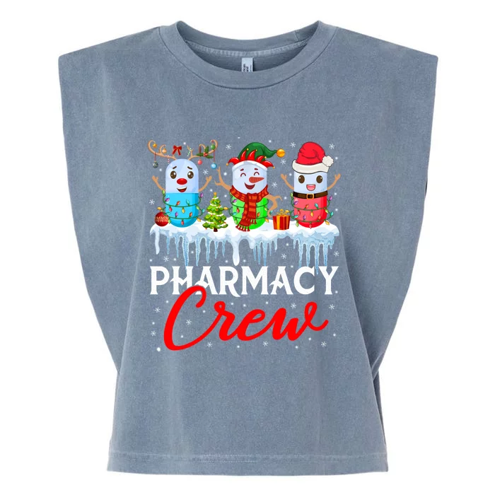 Pharmacy Crew Cute Xmas Lights Santa Reindeer Elf Pharmacist Gift Garment-Dyed Women's Muscle Tee