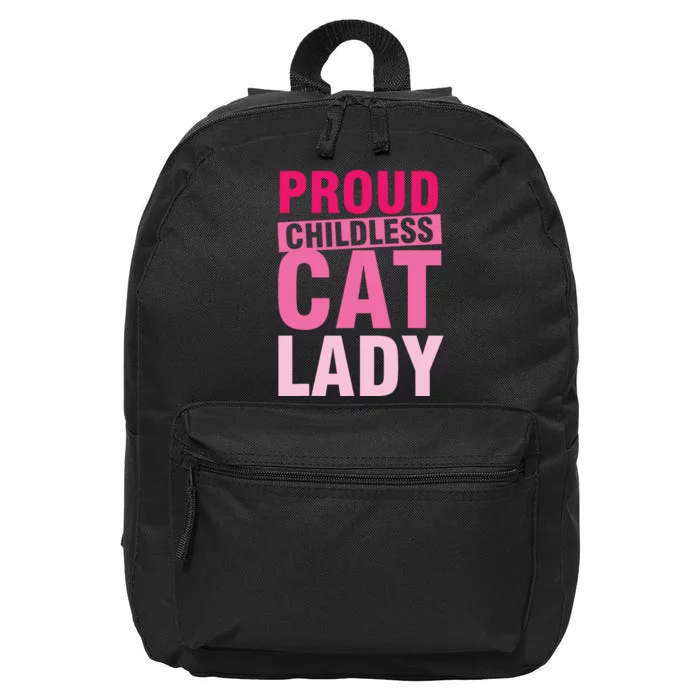 Proud Childless Cat Lady Vintage Design 16 in Basic Backpack