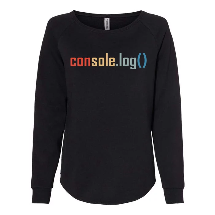 Programming Code Console Log Javascript Debugging Programmer Womens California Wash Sweatshirt