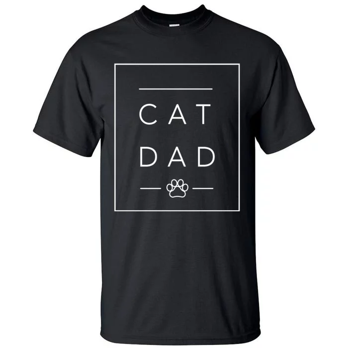 Proud Cat Dad Gift Cool Cat Dad Paw Print Tall T-Shirt