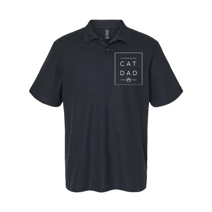 Proud Cat Dad Gift Cool Cat Dad Paw Print Softstyle Adult Sport Polo