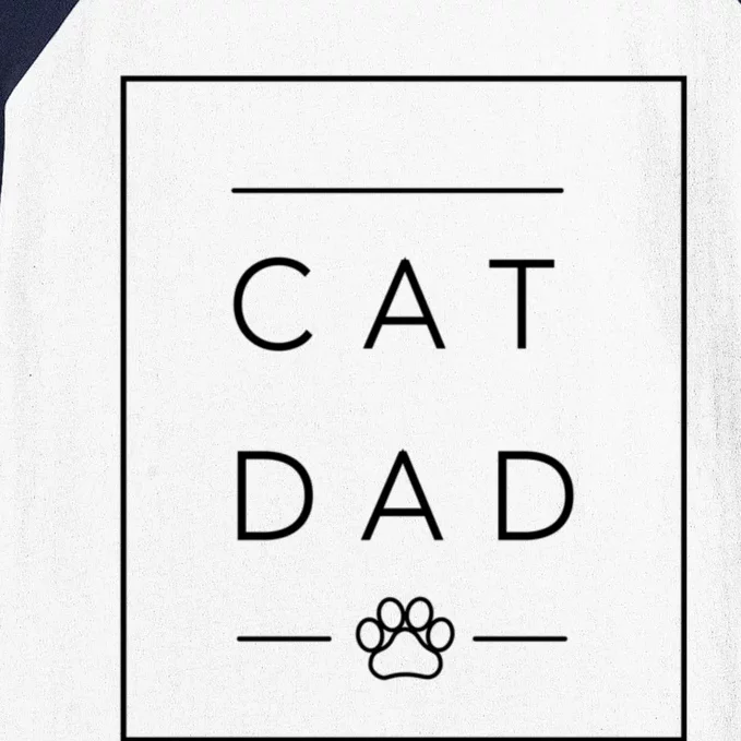 Proud Cat Dad Gift Cool Cat Dad Paw Print Baseball Sleeve Shirt