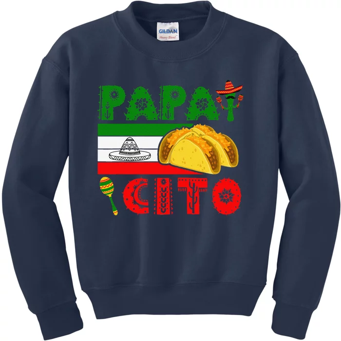 Papacito Cinco De May Mexican Hat Kids Sweatshirt