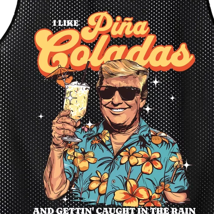 Pina Coladas Donald Trump Summer Vacation Hawaii Beach Funny Mesh Reversible Basketball Jersey Tank