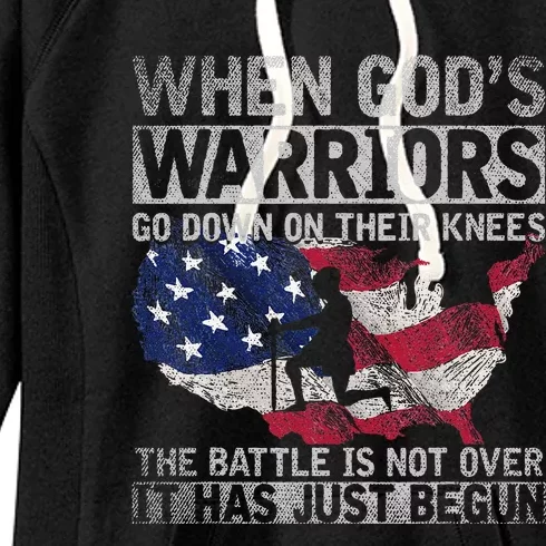 Patriotic Christian Devotee God Christianity US Flag Jesus Women's Fleece Hoodie