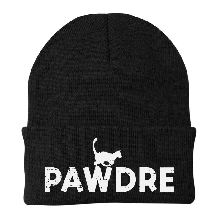 Pawdre Cat Dad Cute Fur Papa Fathers Day Pet Paw Knit Cap Winter Beanie