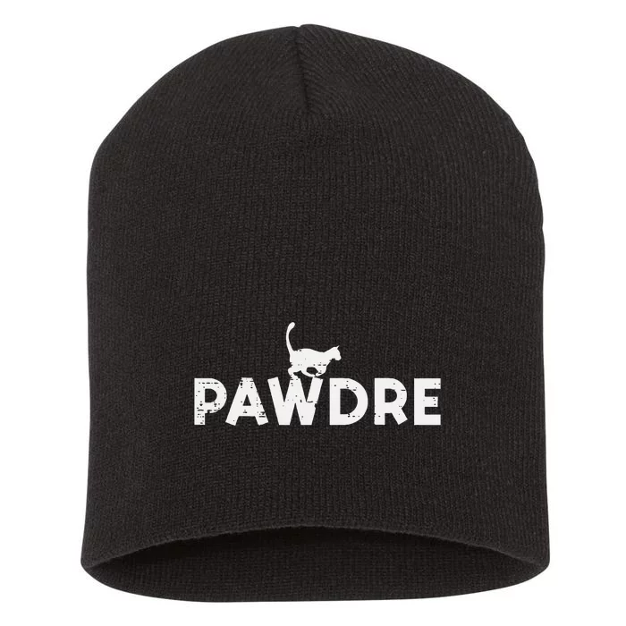 Pawdre Cat Dad Cute Fur Papa Fathers Day Pet Paw Short Acrylic Beanie