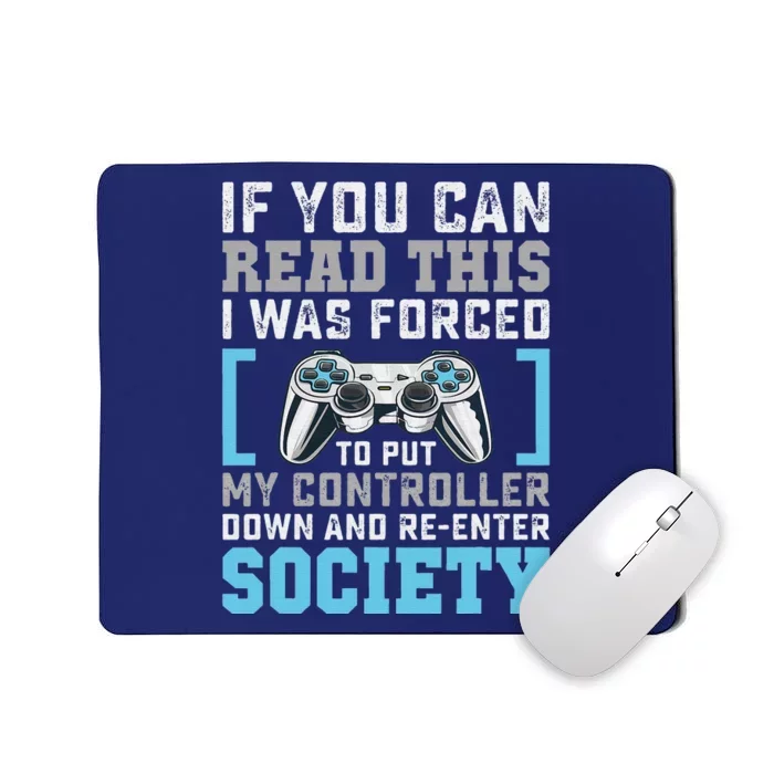 Put Controller Down ReEnter Society Funny Gamer Mousepad