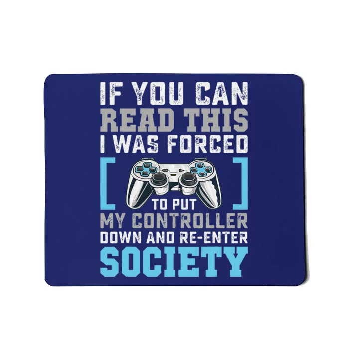 Put Controller Down ReEnter Society Funny Gamer Mousepad