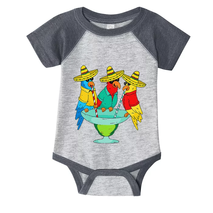 Parrot Cinco De Mayo Funny Drinking Tequila Mexican Fiesta Infant Baby Jersey Bodysuit