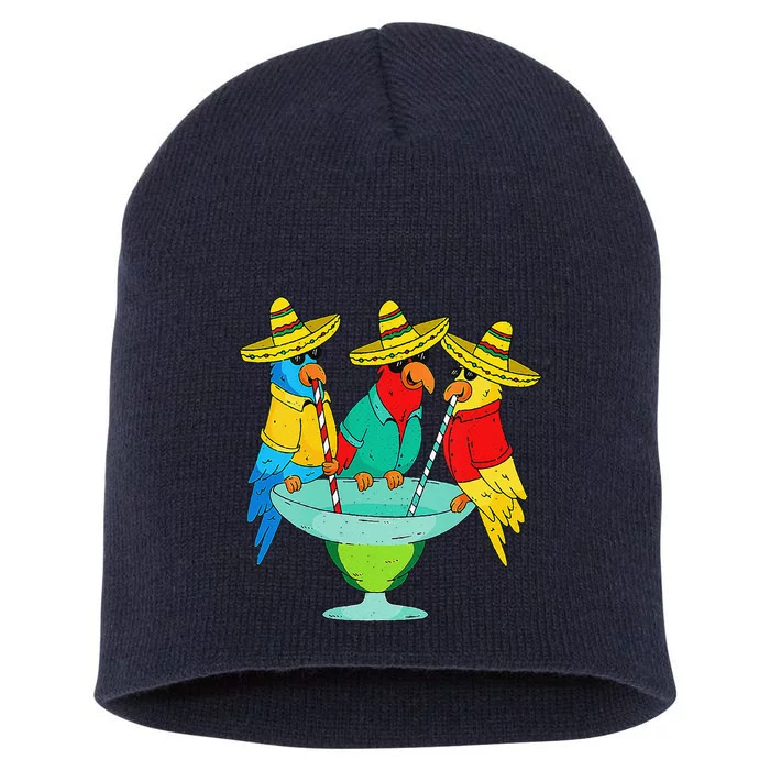 Parrot Cinco De Mayo Funny Drinking Tequila Mexican Fiesta Short Acrylic Beanie