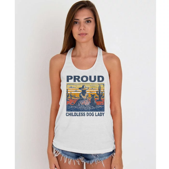 Proud Childless Dog Lady Women's Knotted Racerback Tank