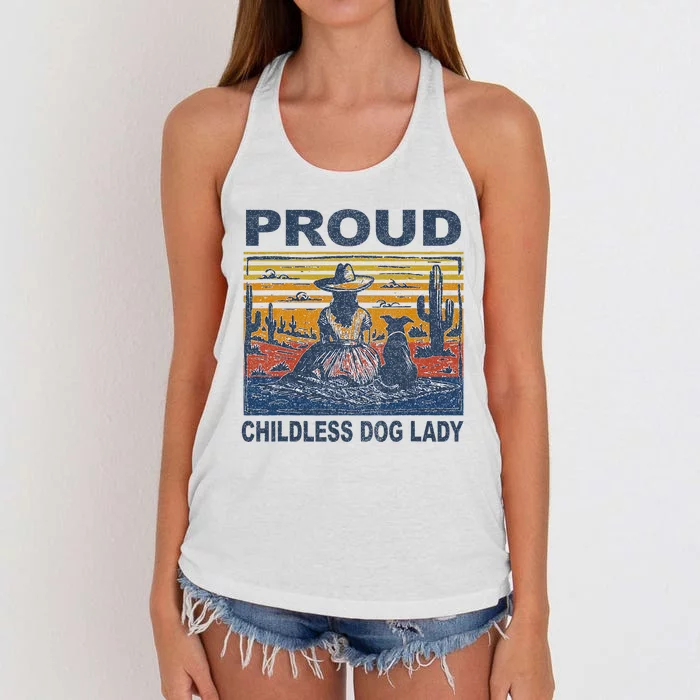 Proud Childless Dog Lady Women's Knotted Racerback Tank