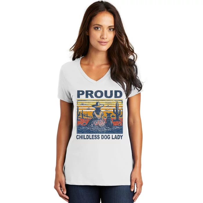 Proud Childless Dog Lady Women's V-Neck T-Shirt