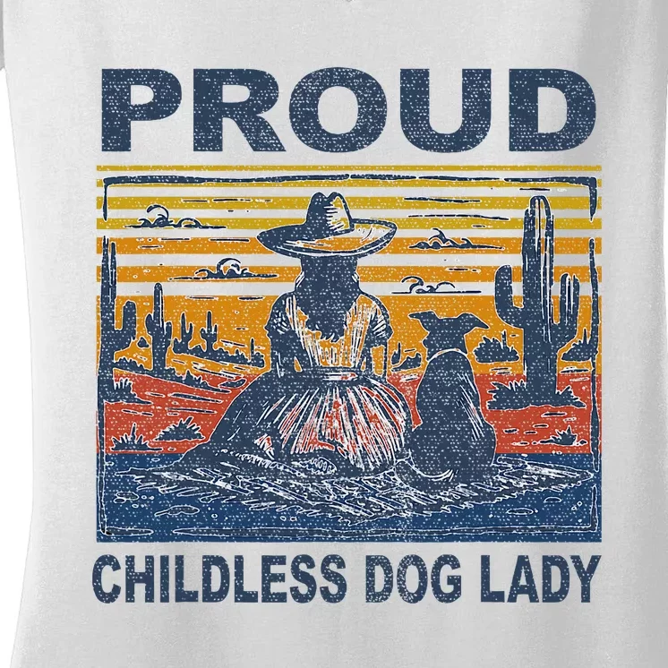 Proud Childless Dog Lady Women's V-Neck T-Shirt