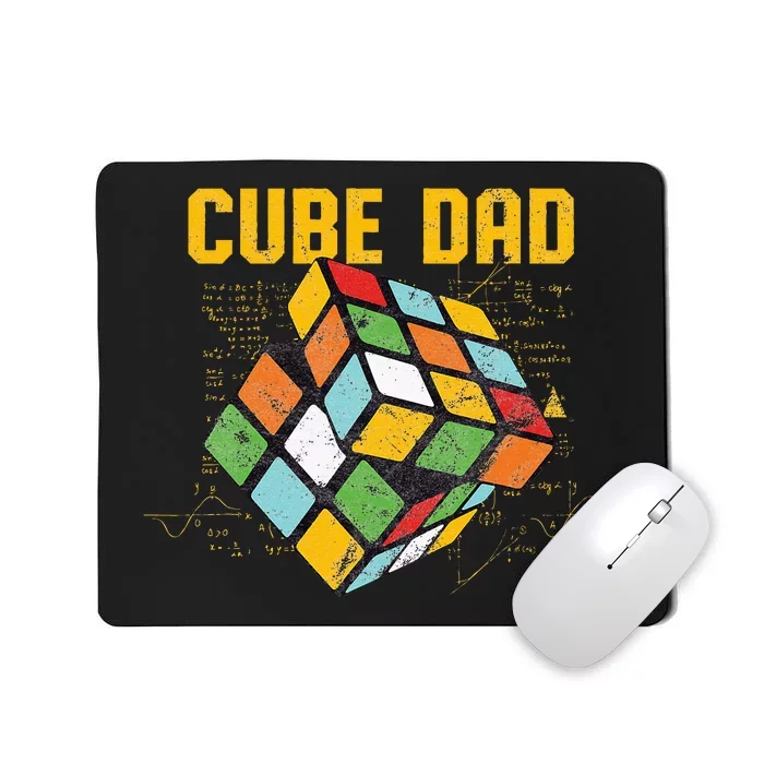 Puzzle Cube Dad Speed Cubing 80's Mousepad