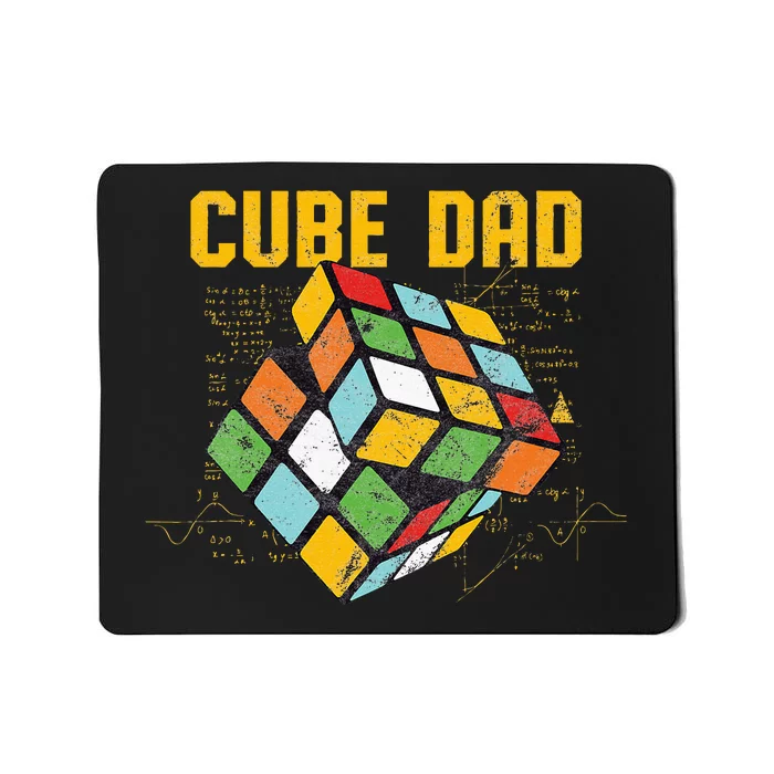 Puzzle Cube Dad Speed Cubing 80's Mousepad