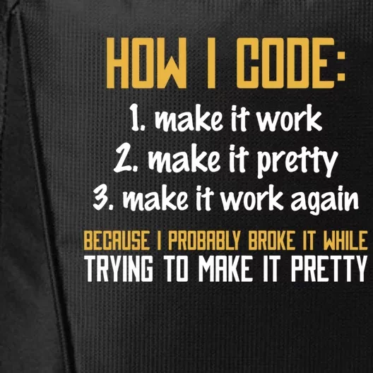 Programmer Coder Developer Programming Coding Great Gift City Backpack