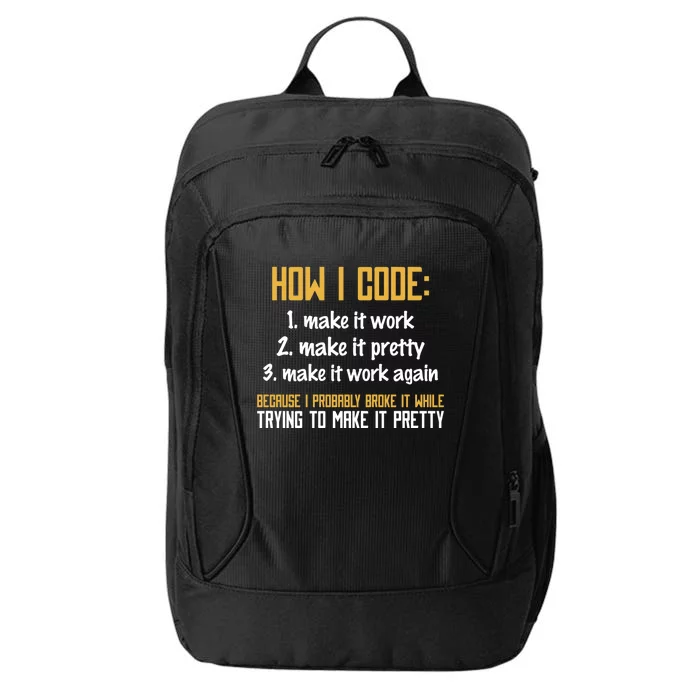 Programmer Coder Developer Programming Coding Great Gift City Backpack