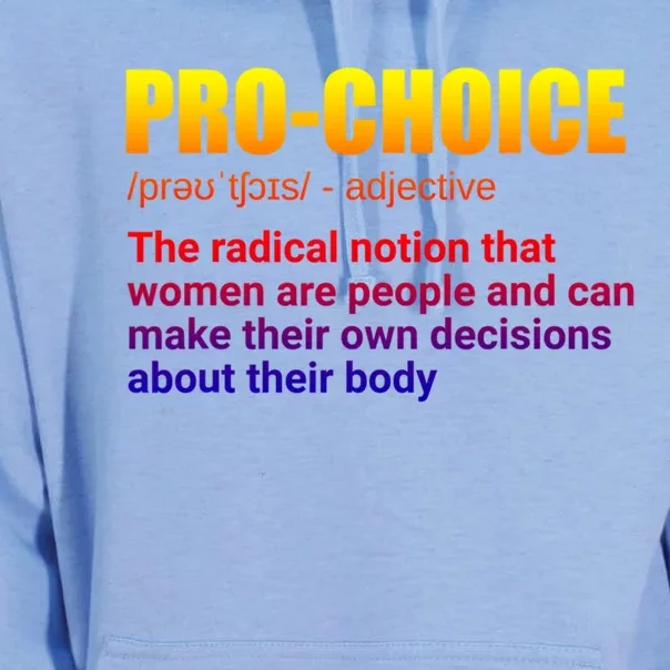 Pro Choice Definition Feminist Women's Rights My Choice Meaningful Gift Unisex Surf Hoodie