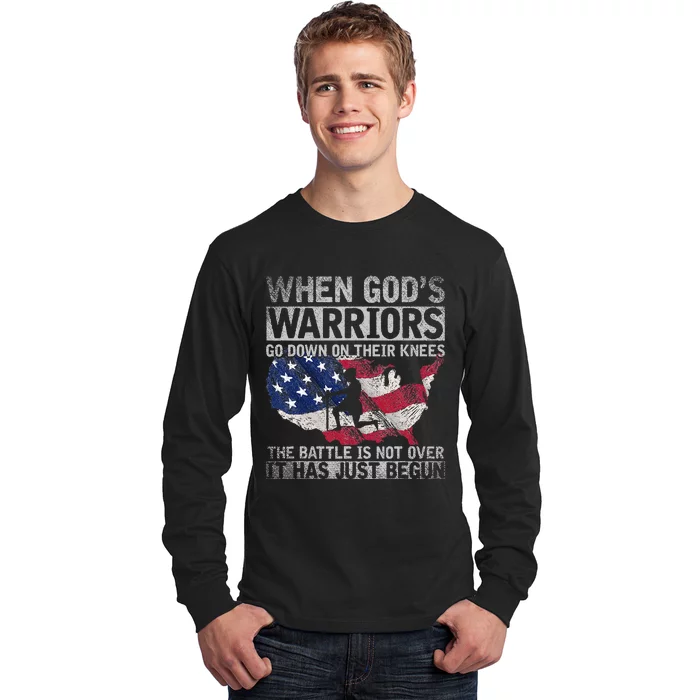 Patriotic Christian Devotee God Christianity US Flag Jesus Long Sleeve Shirt