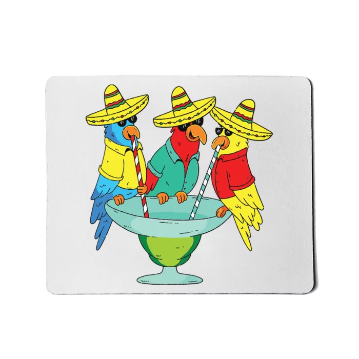 Parrot Cinco De Mayo Funny Drinking Tequila Mexican Fiesta Mousepad