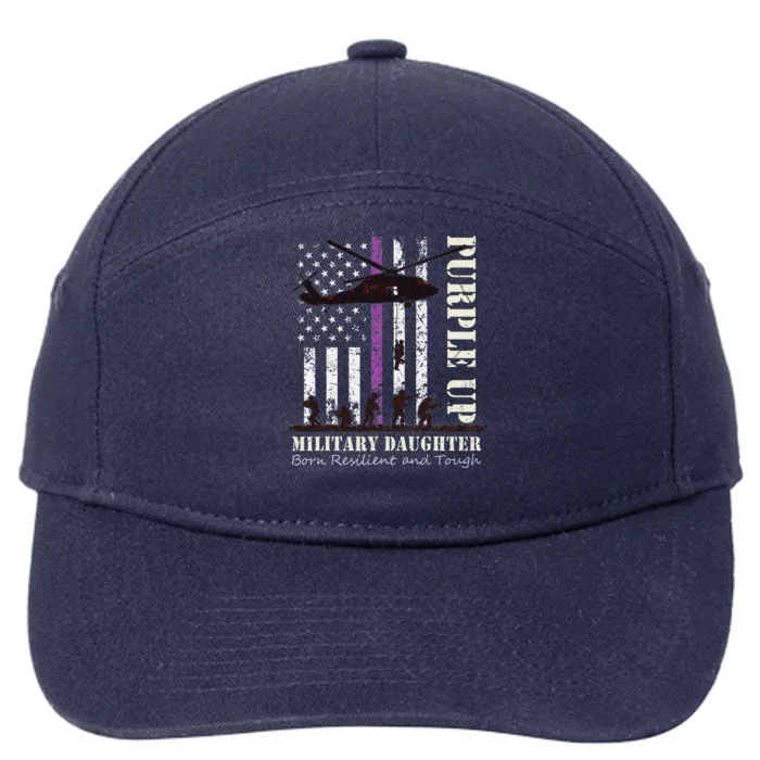 Purple Children's Dress Up Military Children's Month American Flag 7-Panel Snapback Hat