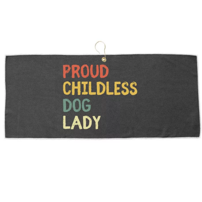 Proud Childless Dog Lady Large Microfiber Waffle Golf Towel