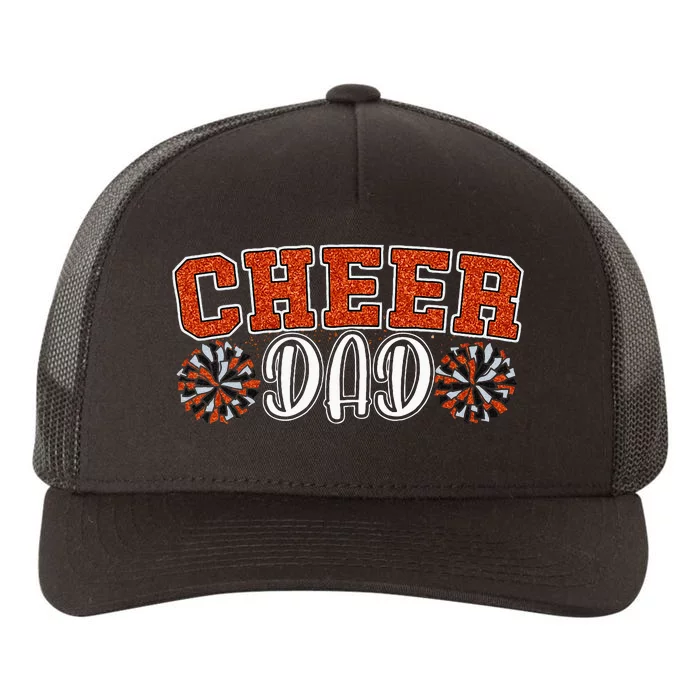 Proud Cheer Dad My Favorite Cheerleader Calls Me Dad Orange Yupoong Adult 5-Panel Trucker Hat