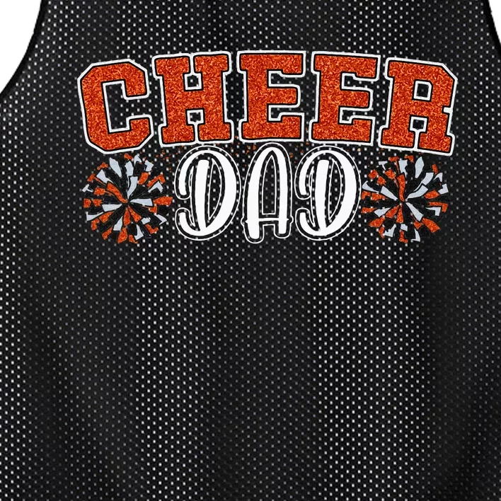 Proud Cheer Dad My Favorite Cheerleader Calls Me Dad Orange Mesh Reversible Basketball Jersey Tank