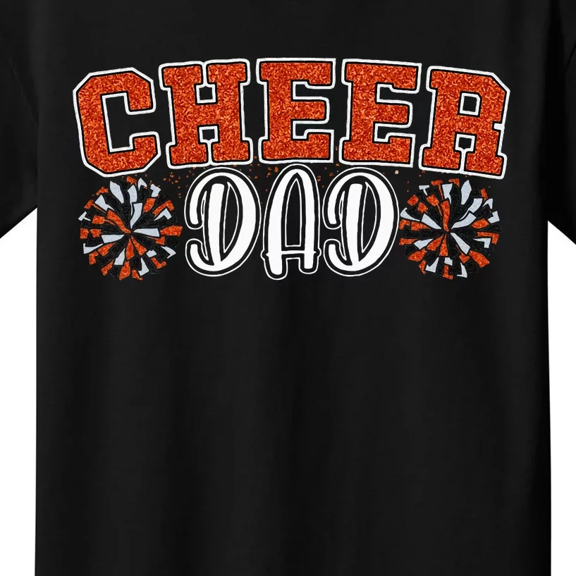 Proud Cheer Dad My Favorite Cheerleader Calls Me Dad Orange Kids T-Shirt