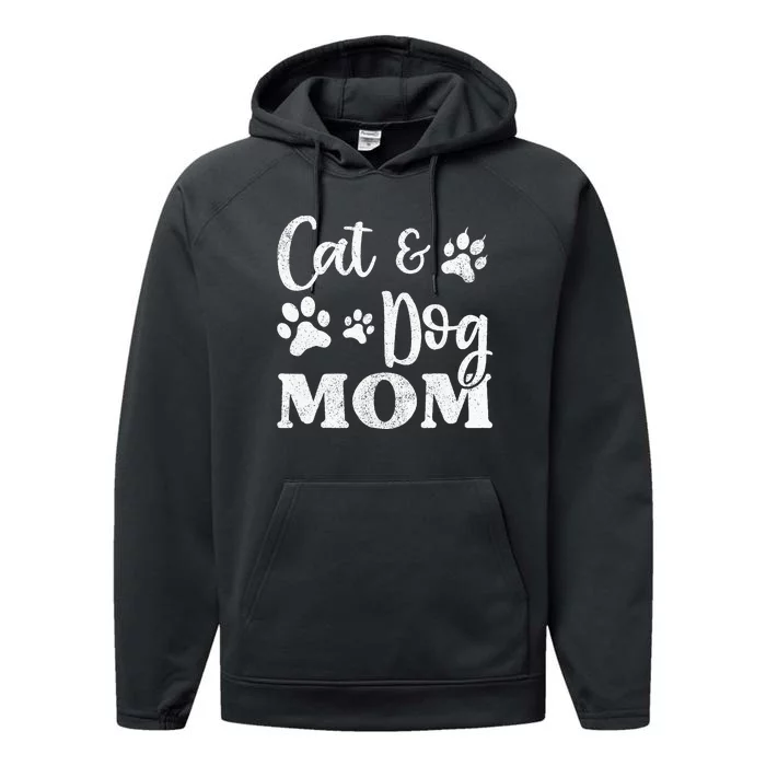 Pet Cat Dog Mom Mothers Day For Women Performance Fleece Hoodie