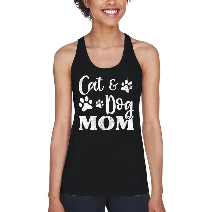 Pet Cat Dog Mom Mothers Day For Women Women's Racerback Tank