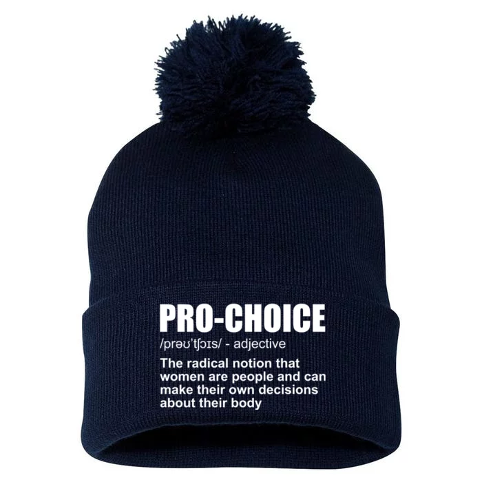 Pro Choice Definition Pom Pom 12in Knit Beanie