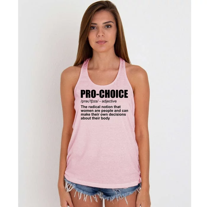 Pro Choice Definition Women's Knotted Racerback Tank