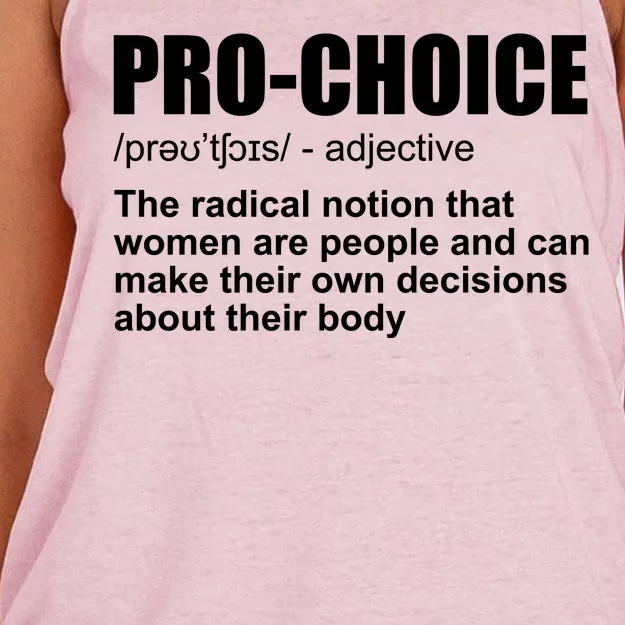 Pro Choice Definition Women's Knotted Racerback Tank