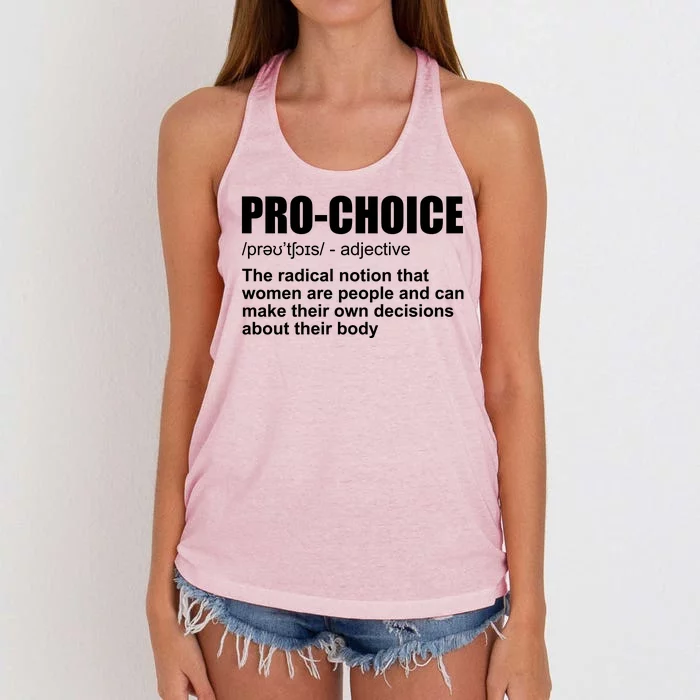 Pro Choice Definition Women's Knotted Racerback Tank