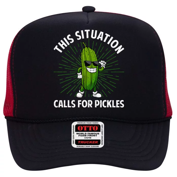 Pickle Cucumber Dill Pickle Lover High Crown Mesh Trucker Hat