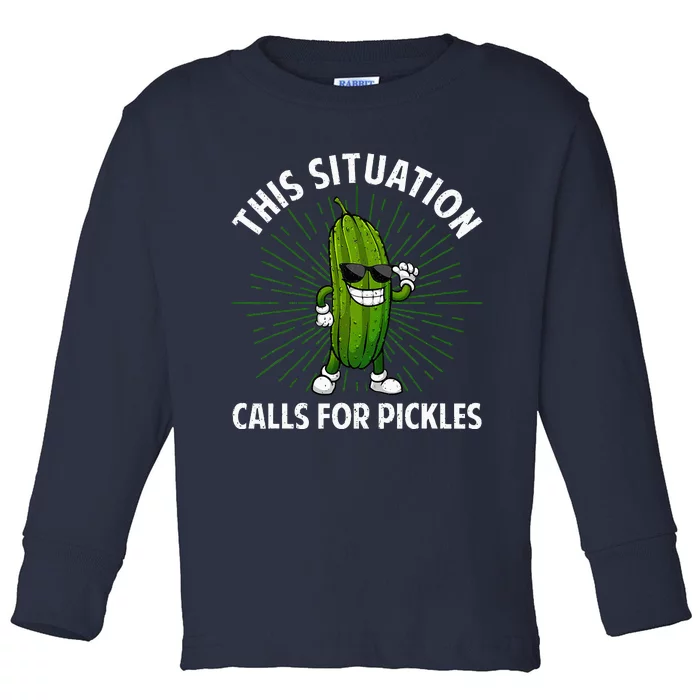 Pickle Cucumber Dill Pickle Lover Toddler Long Sleeve Shirt