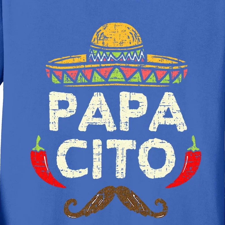 Papacito Cinco De Mayo Dad Fiesta Mexican Kids Long Sleeve Shirt