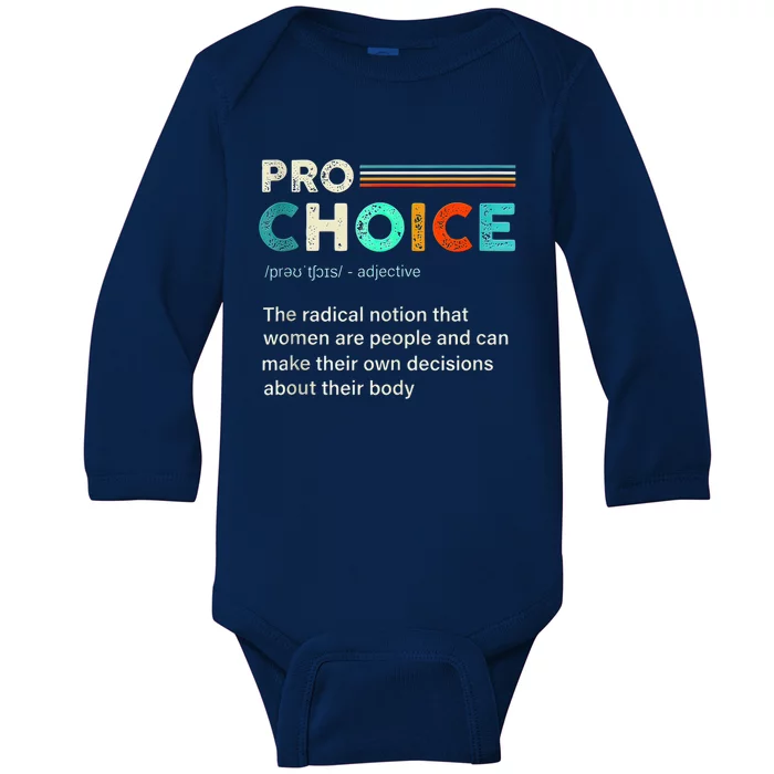 Pro Choice Definition Feminist Women's Rights Retro Vintage Tank Top Baby Long Sleeve Bodysuit