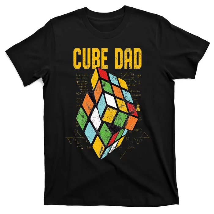 Puzzle Cube Dad Speed Cubing 80's Vintage Math T-Shirt