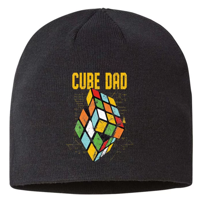 Puzzle Cube Dad Speed Cubing 80's Vintage Math 8 1/2in Sustainable Knit Beanie