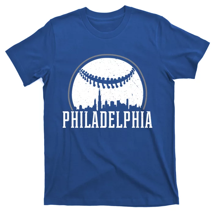 Philadelphia Cityscape Design Gift Retro Baseball Gift T-Shirt