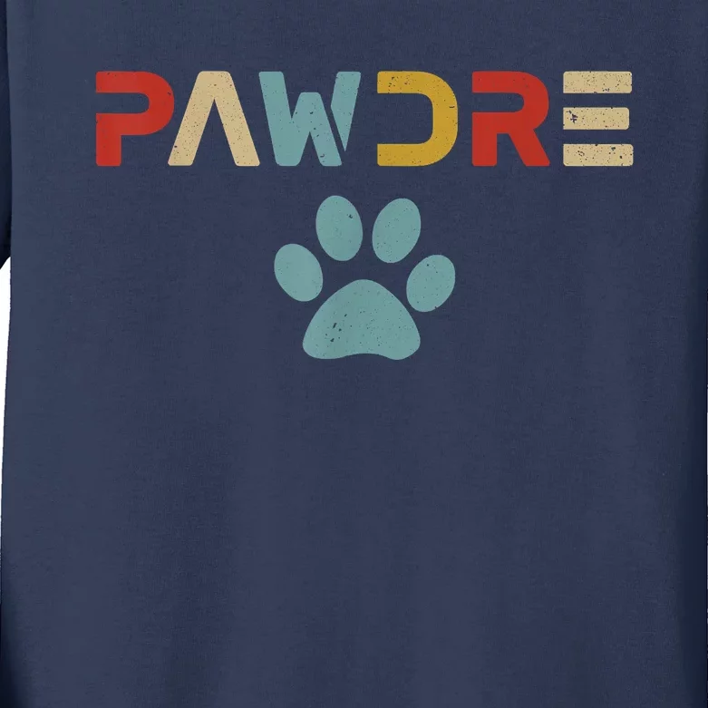 Pawdre Cat Dad Fathers Day Lover Kids Long Sleeve Shirt