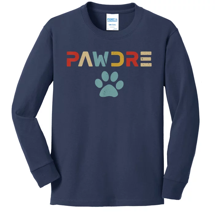 Pawdre Cat Dad Fathers Day Lover Kids Long Sleeve Shirt