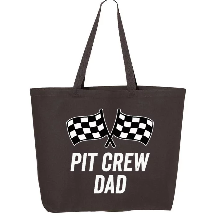 Pit Crew Dad Checkered Flag Hosting Race Car Birthday Partie 25L Jumbo Tote