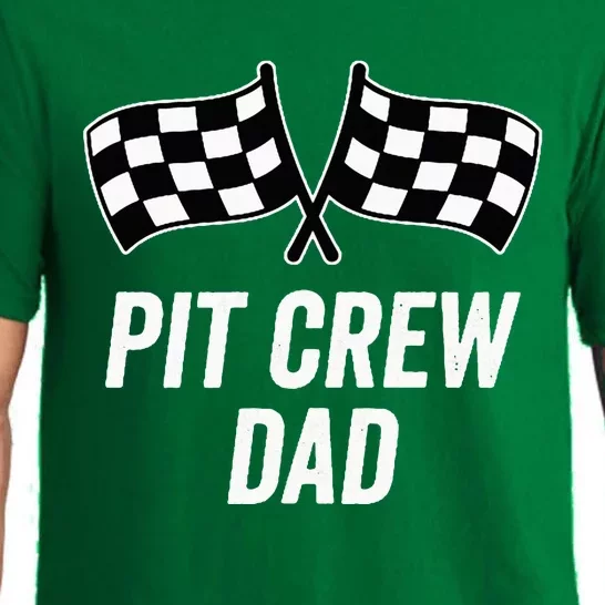 Pit Crew Dad Checkered Flag Hosting Race Car Birthday Partie Pajama Set